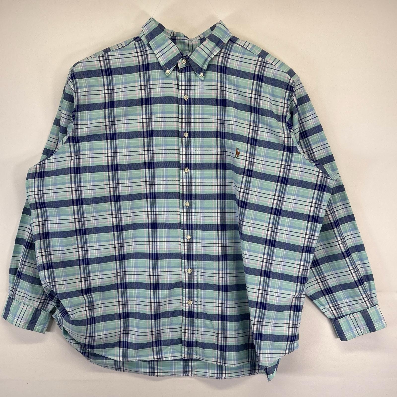 古着 ラルフローレン RALPH LAUREN 長袖シャツ 大きいサイズ チェック柄 ワンポイントロゴ刺繍デザイン 2XB マルチカラー メンズ