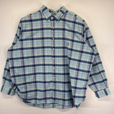 古着 ラルフローレン RALPH LAUREN 長袖シャツ 大きいサイズ チェック柄 ワンポイントロゴ刺繍デザイン 2XB マルチカラー メンズ