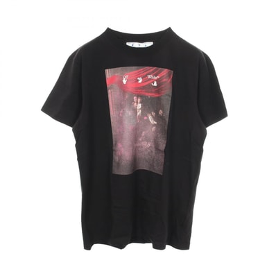 オフホワイト OFF-WHITE Caravaggio Painting 半袖Tシャツ 衣料品 トップス コットン メンズ ブラック系 / マルチカラー 【中古】