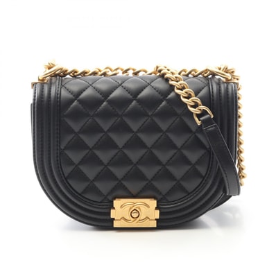 シャネル CHANEL ボーイシャネル スモール ショルダーバッグ バッグ ラムスキン(羊革) レディース ブラック系 AS3350 【中古】