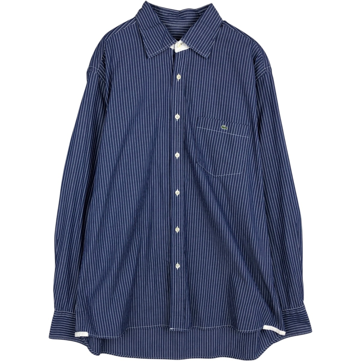 古着 ラコステ LACOSTE 長袖 ストライプシャツ メンズL相当/eaa635640