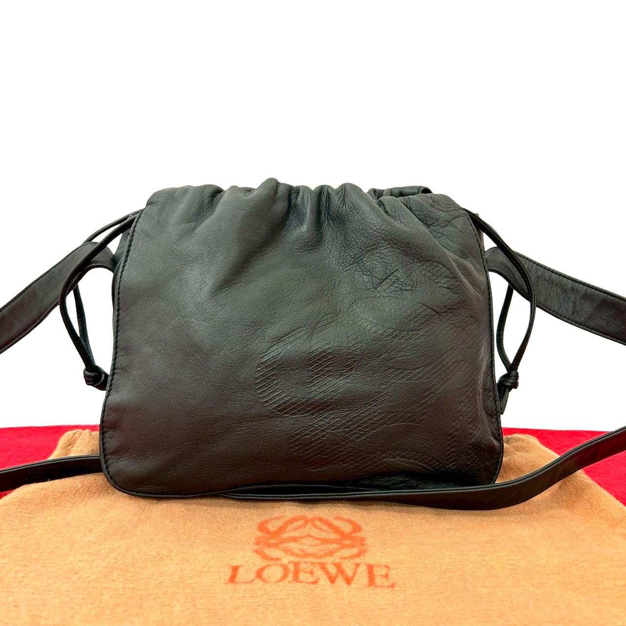 LOEWE ロエベ アナグラム ロゴ レザー ショルダーバッグ ブラック
 18598