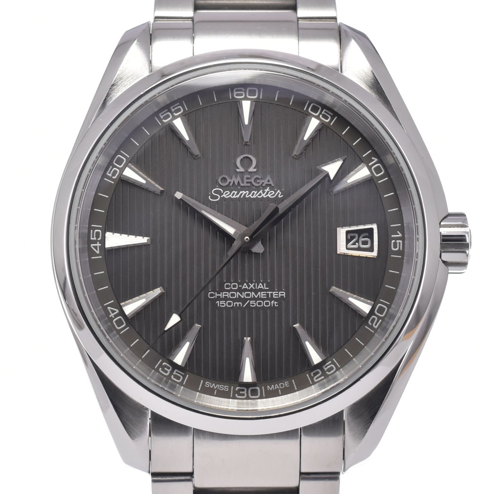 オメガ OMEGA 231.10.42.21.06.001 シーマスター アクアテラ グレー 自動巻き メンズ 美品 保証書付き 腕時計 K#146464