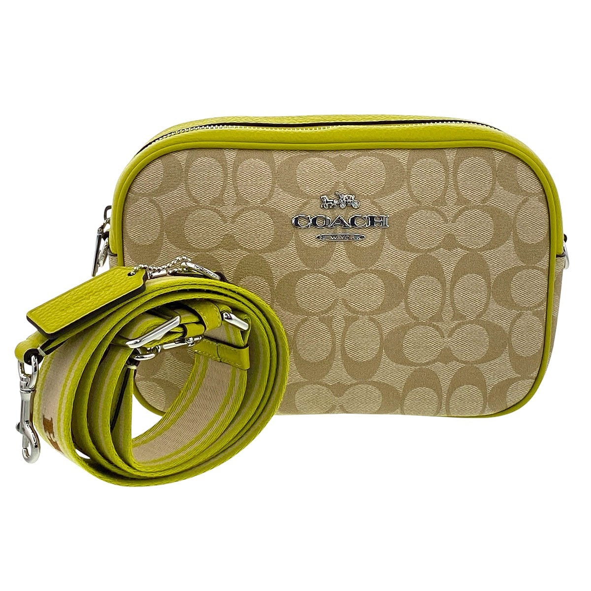 COACH コーチ ジェイミー カメラバッグ ショルダーバッグ CJ582 イエロー ベージュ レディース【中古】