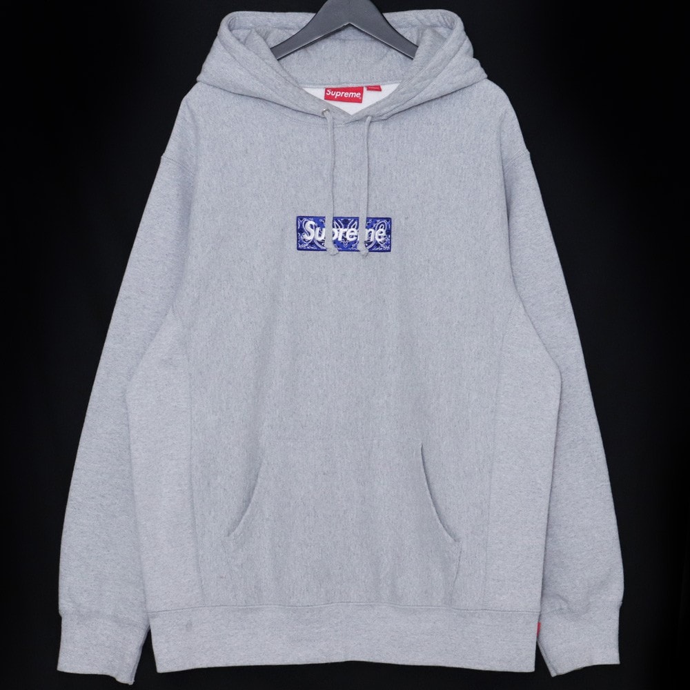 Supreme Bandana Box Logo Hooded Sweatshirt "Grey"