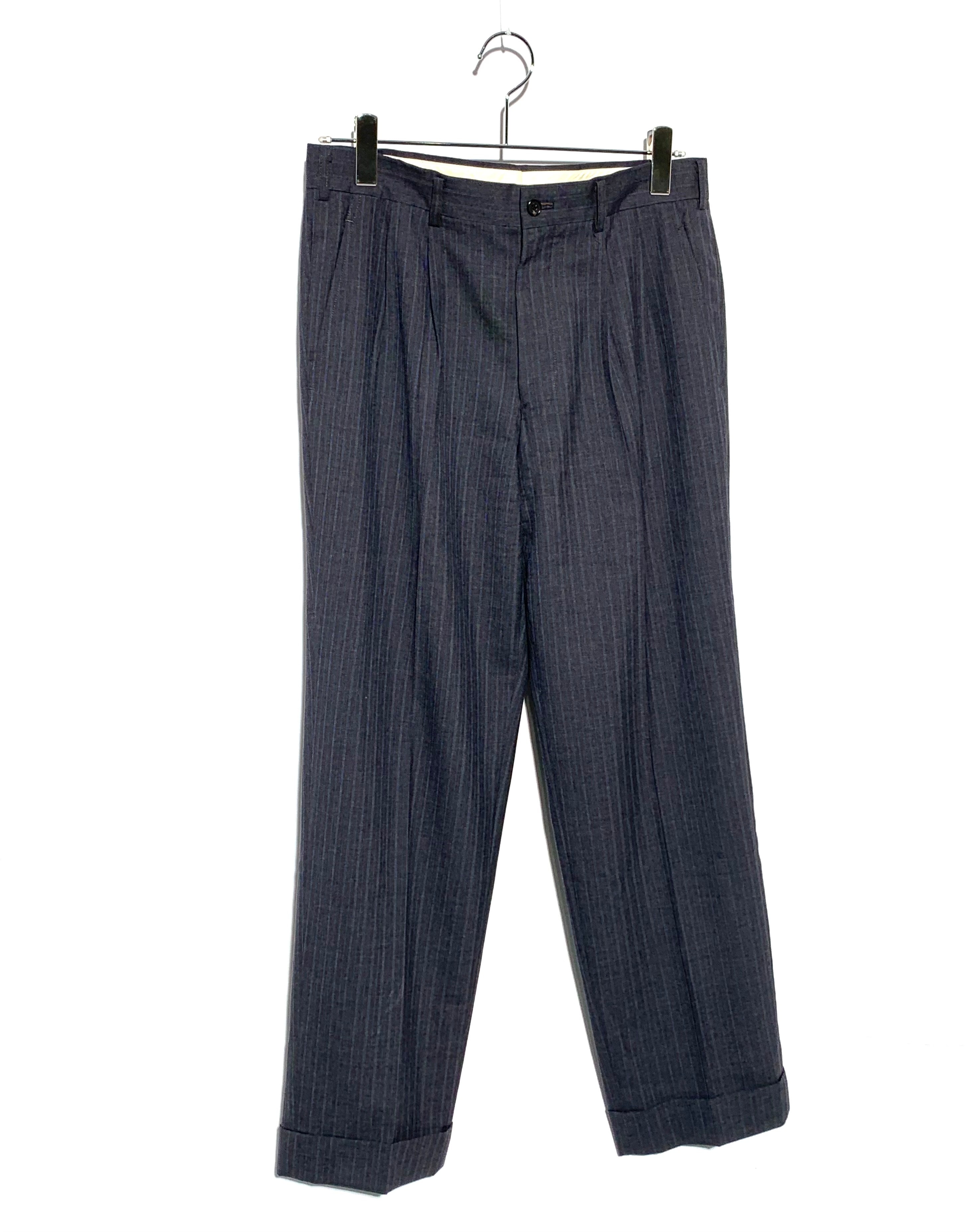 COMME des GARCONS HOMME DEUX wool stripe slacks gray