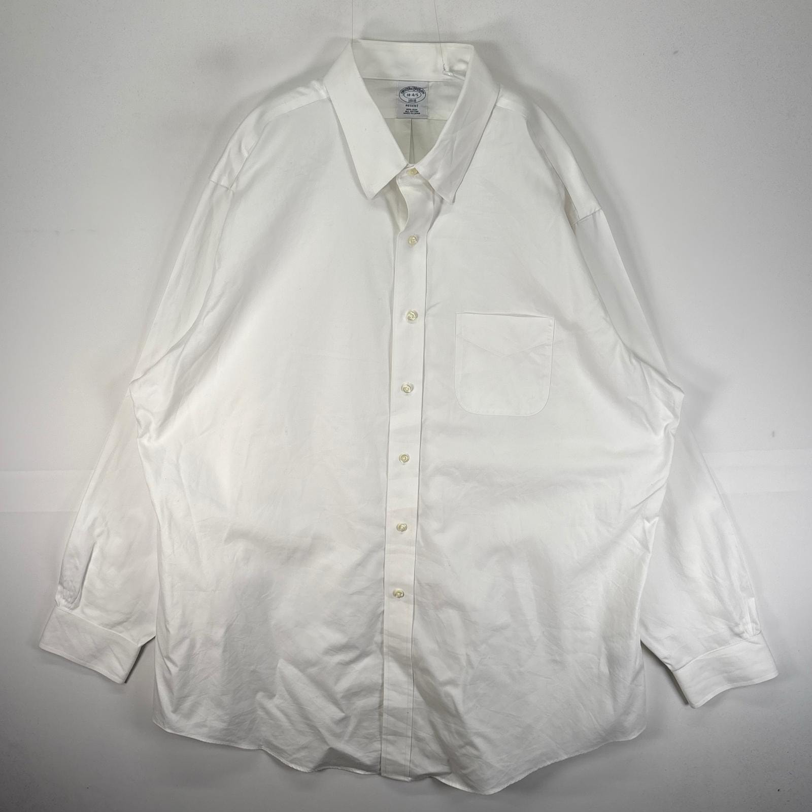 古着 ブルックスブラザーズ Brooks Brothers 長袖シャツ 胸ポケット カラーステイ 2XL  ホワイト系 無地 メンズ