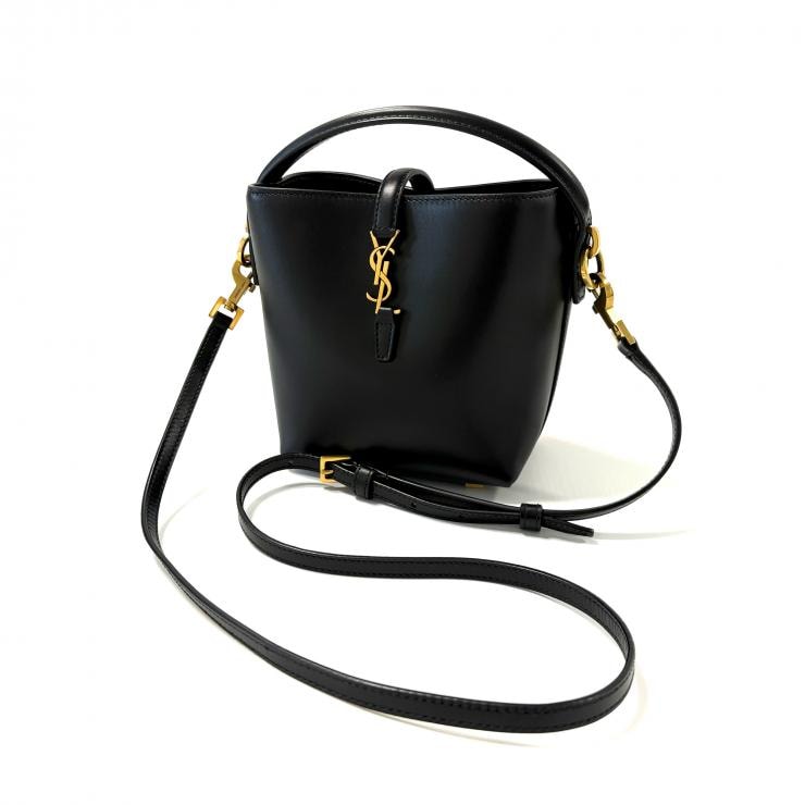 サンローラン ラムスキン LE 37ミニ  2WAY バケットバッグ ブラック SAINT LAURENT 正規品【鑑定済み】