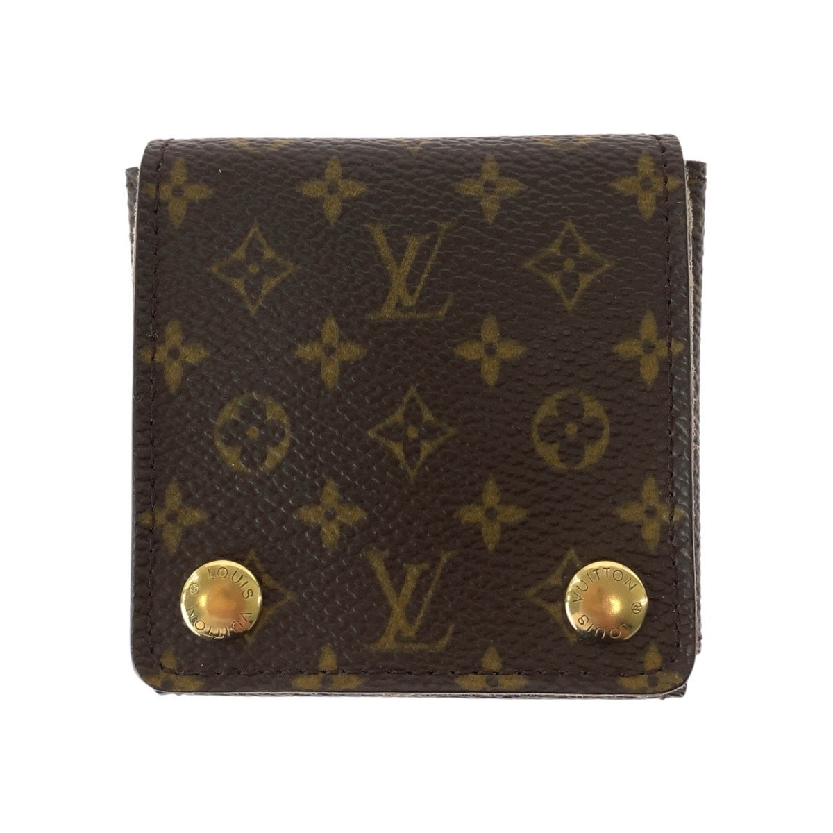 美品 LOUIS VUITTON ルイヴィトン モノグラム ブラウン ゴールド金具 PVC スウェード/ ポーチ アクセサリーケース ジュエリーケース 1-0255163 【中古】