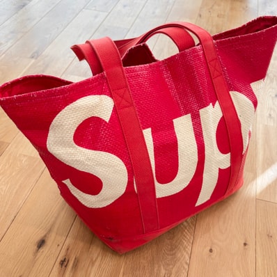 Supreme Raffia Tote "Red"