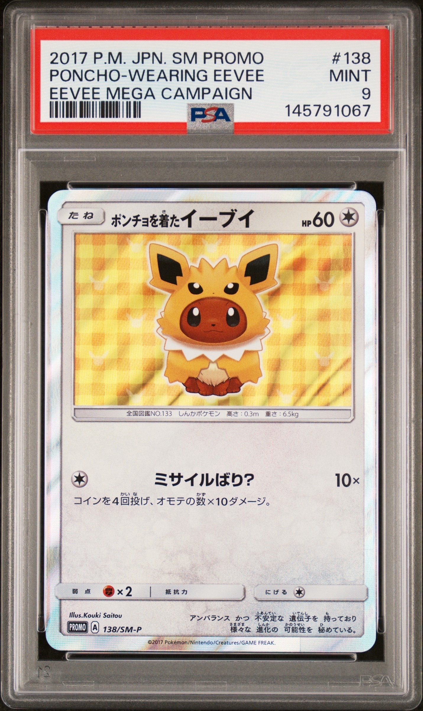 ポンチョを着たイーブイ: プロモ[SM-P 138](プロモーションカード「SM