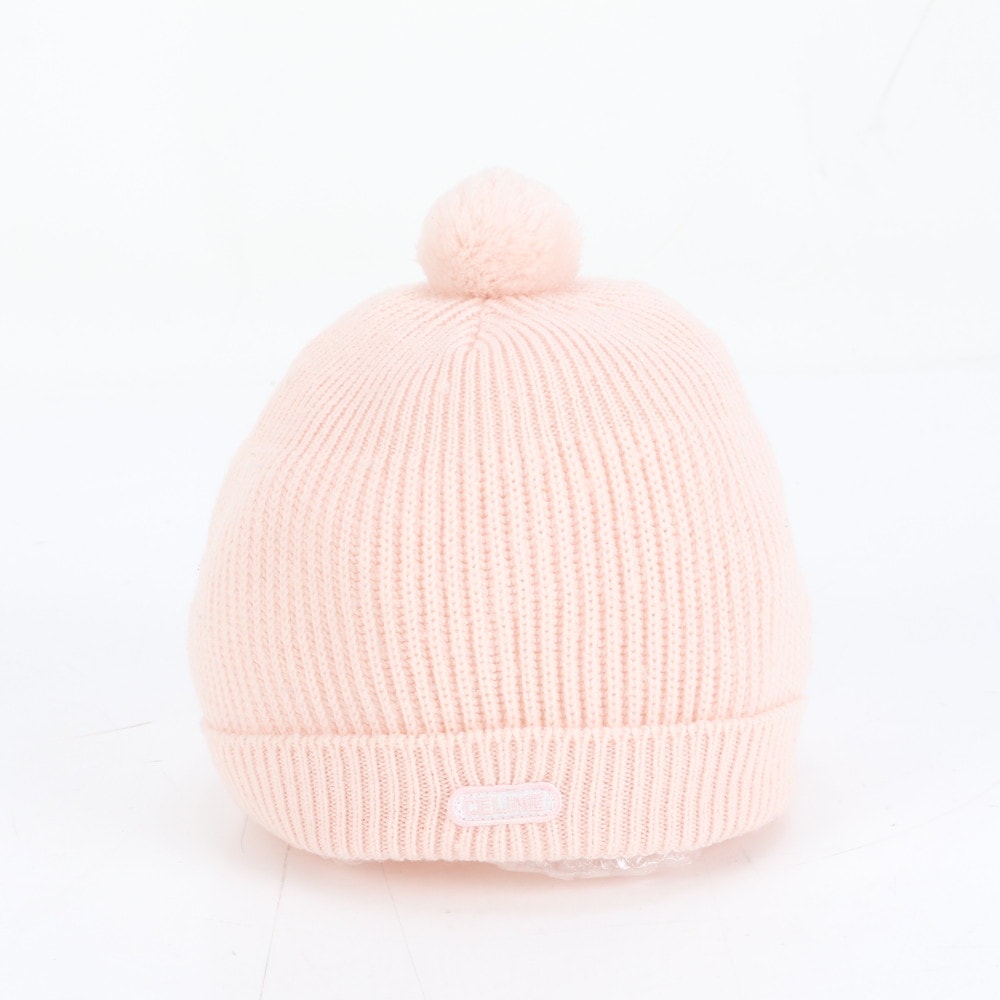 ■美品 セリーヌ ポンポン ビーニー 帽子 ファッション おしゃれ ピンク