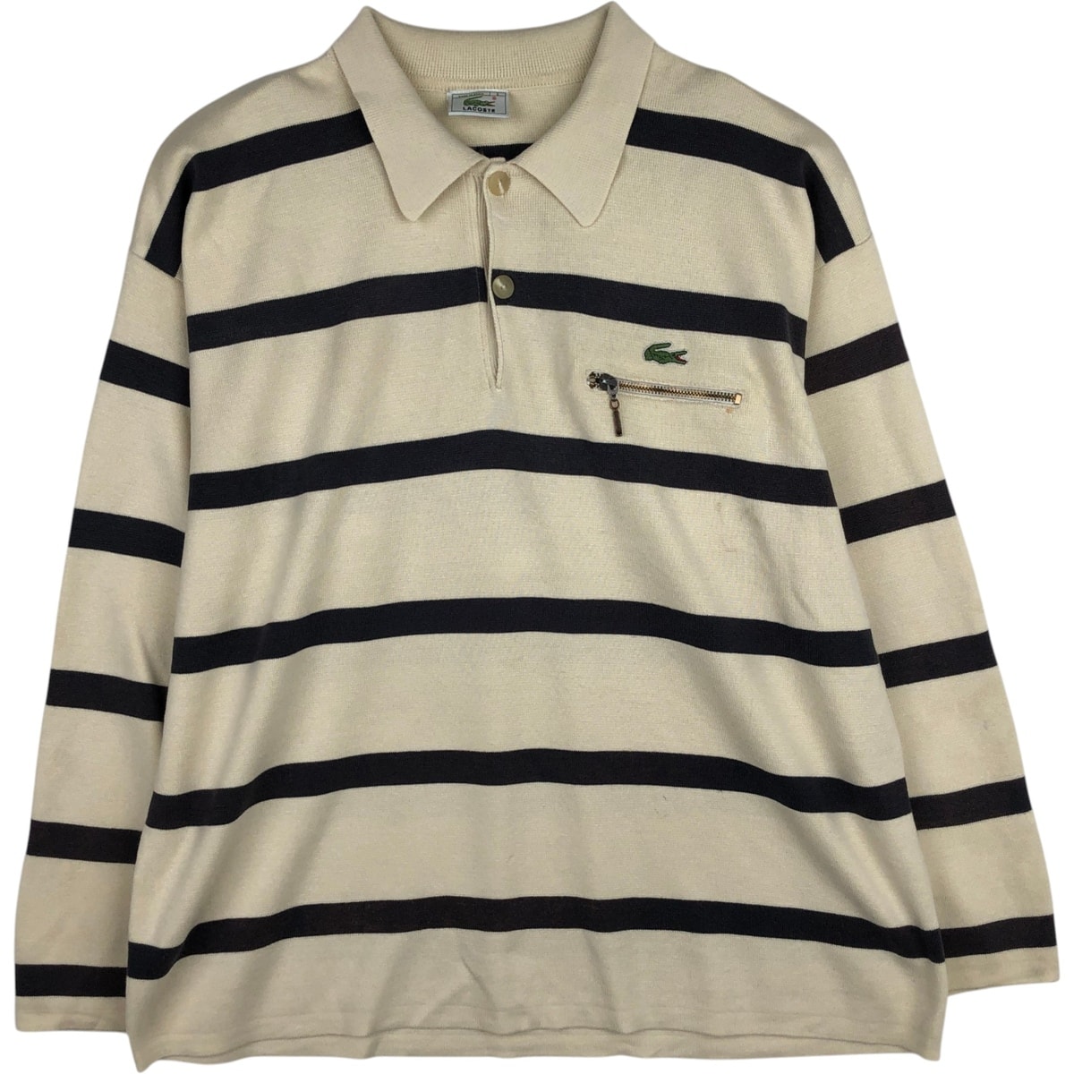 古着 ラコステ LACOSTE 長袖 ボーダー ポロシャツ メンズL相当/eaa631872