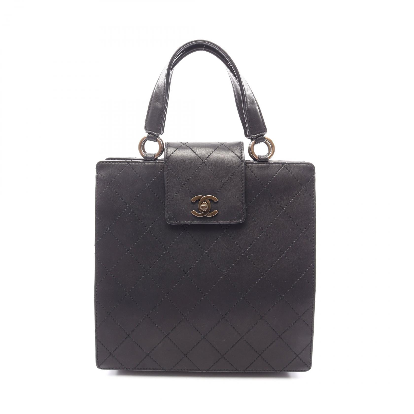 シャネル CHANEL マトラッセ ターンロック ハンドバッグ バッグ レザー レディース ブラック系 【中古】