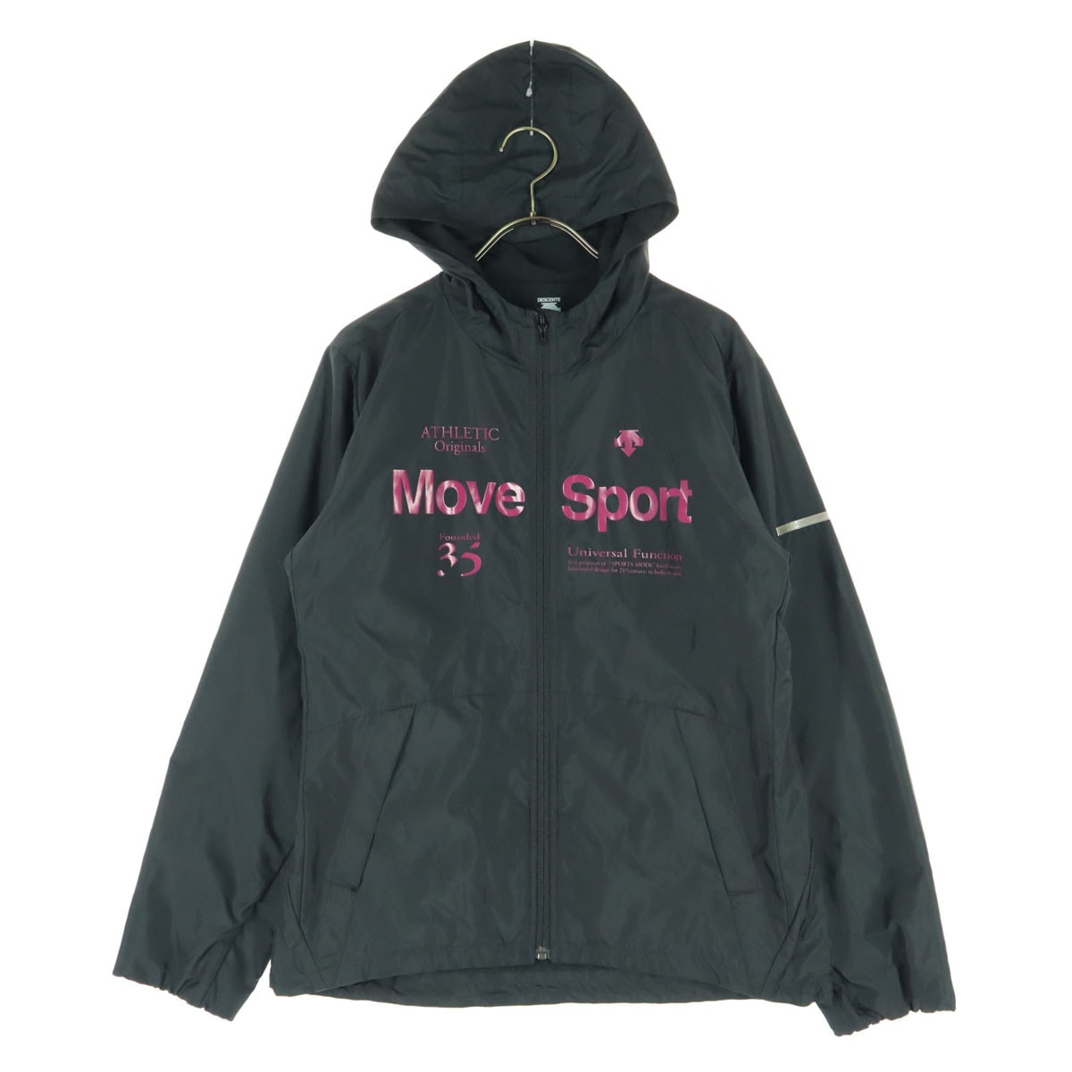 DESCENTE デサント プリント 長袖 ウインドブレーカー L ブラック フーディー