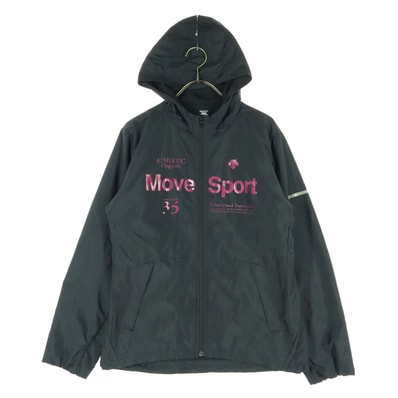DESCENTE デサント プリント 長袖 ウインドブレーカー L ブラック フーディー