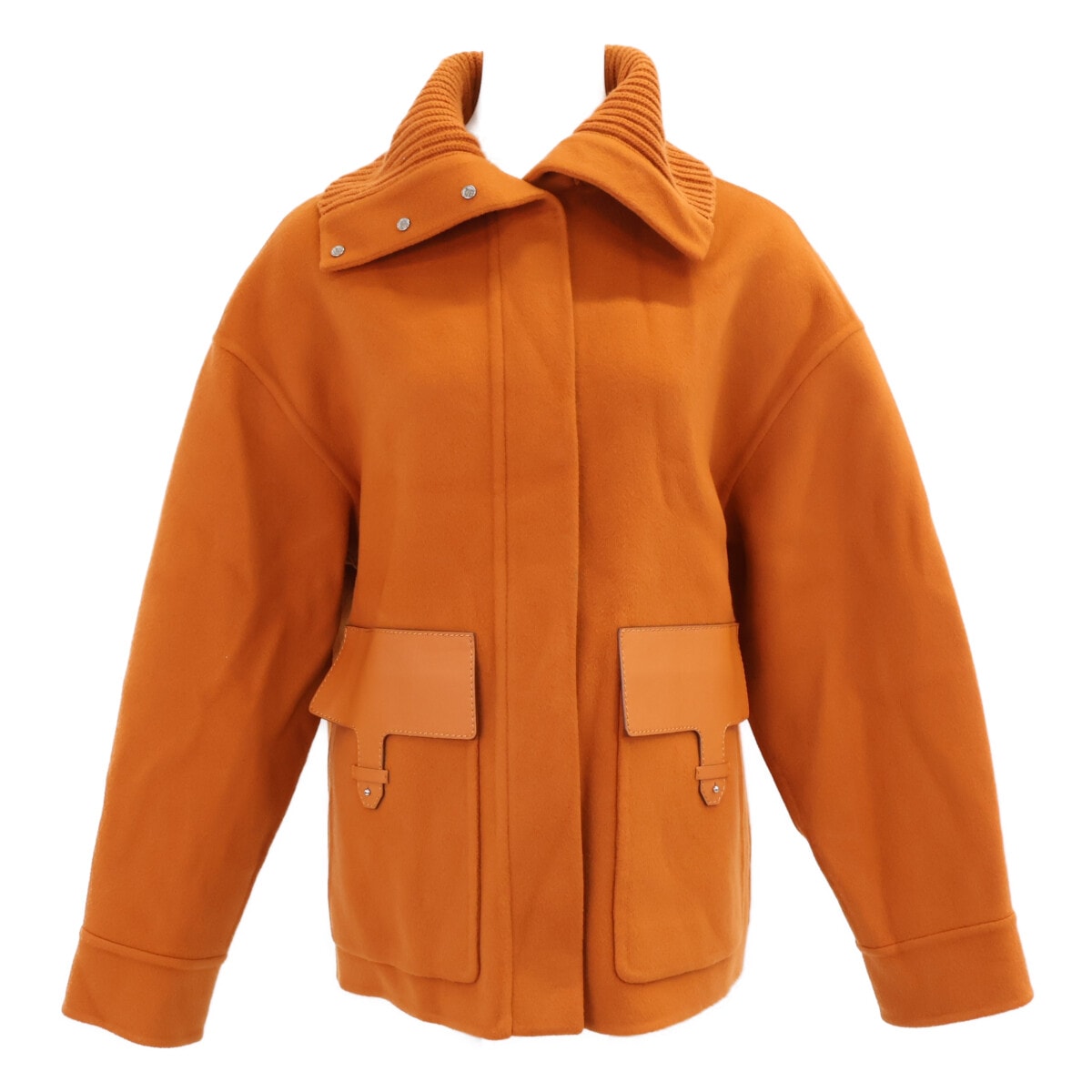 ロロピアーナ FAL3655 Elijah Coat/エリヤコート ベビーカシミヤ×ラムレザー ニット切り替えジップブルゾン S