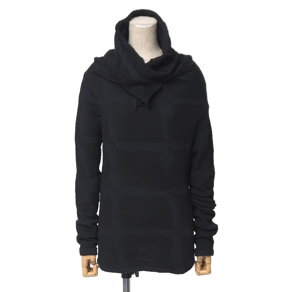 Yohji Yamamoto +NOIR ヨウジヤマモト プリュス ノアール セーター サイズ2 シワ加工 ハイネック ニット ブランド古着【中古】20260526/RA9440