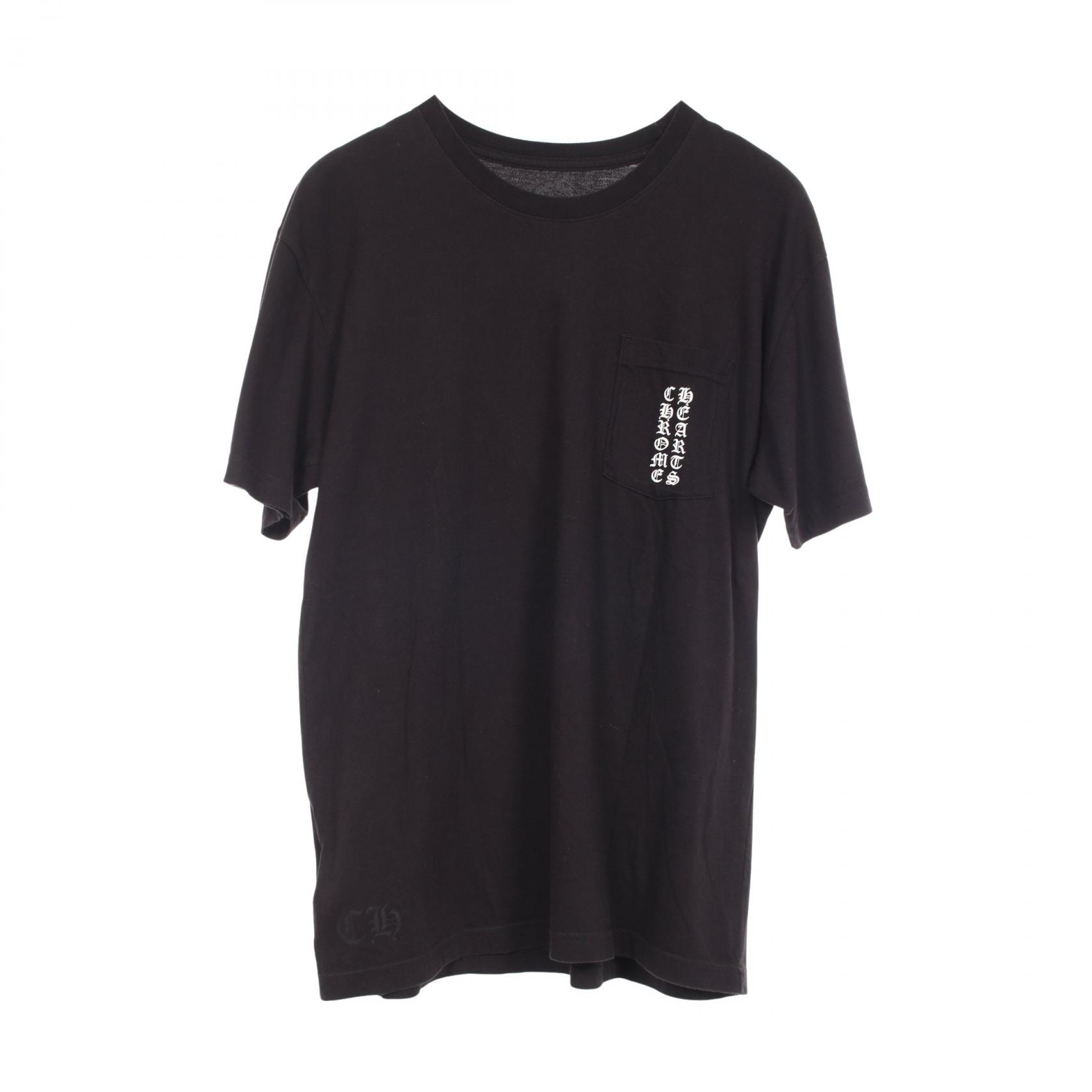 クロムハーツ CHROME HEARTS 東京限定 バックプリント ポケット付き 半袖Tシャツ 衣料品 トップス コットン メンズ ブラック系 【中古】