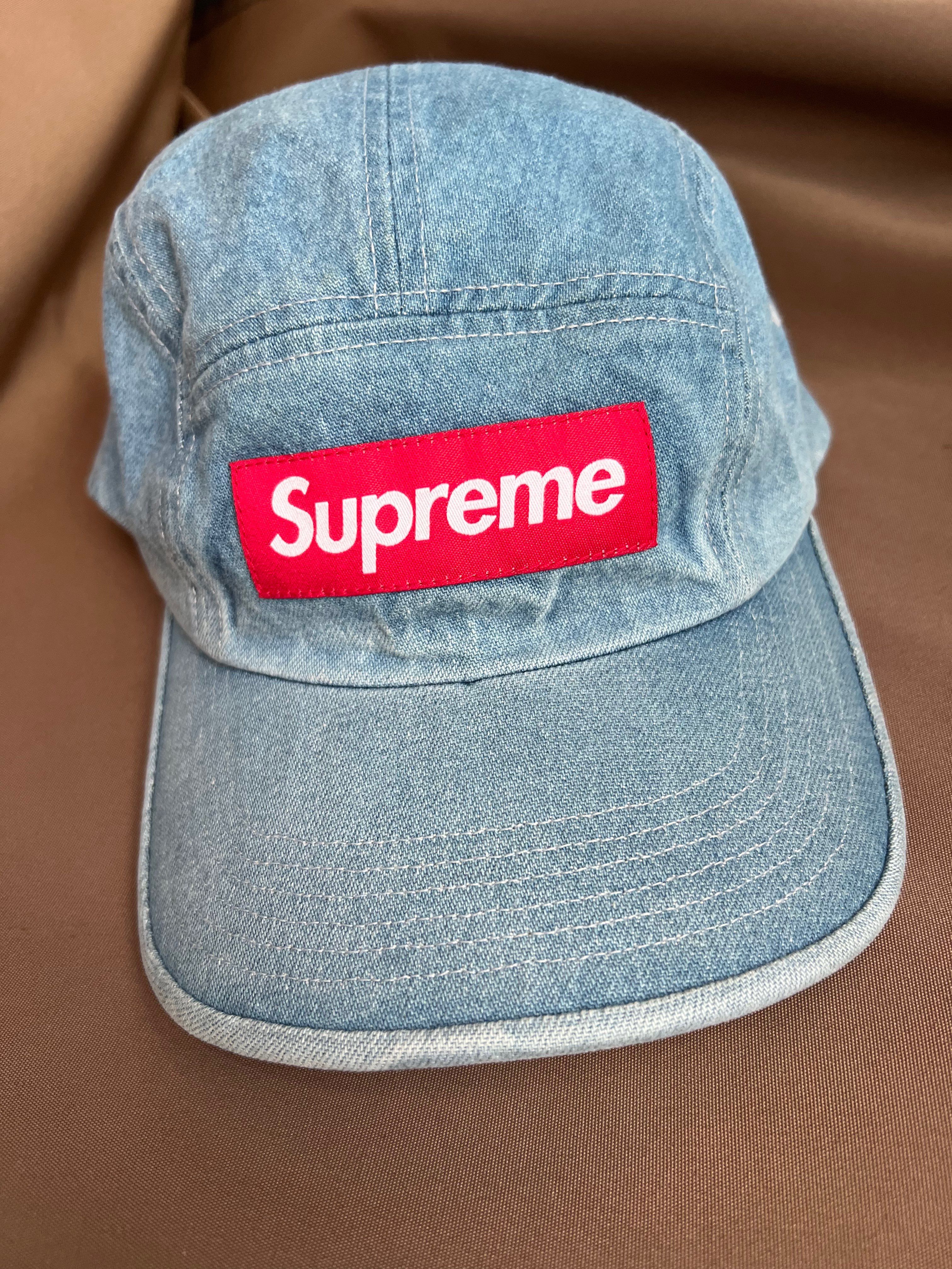 Supreme Washed Chino Twill Camp Cap "Denim"(21SS)