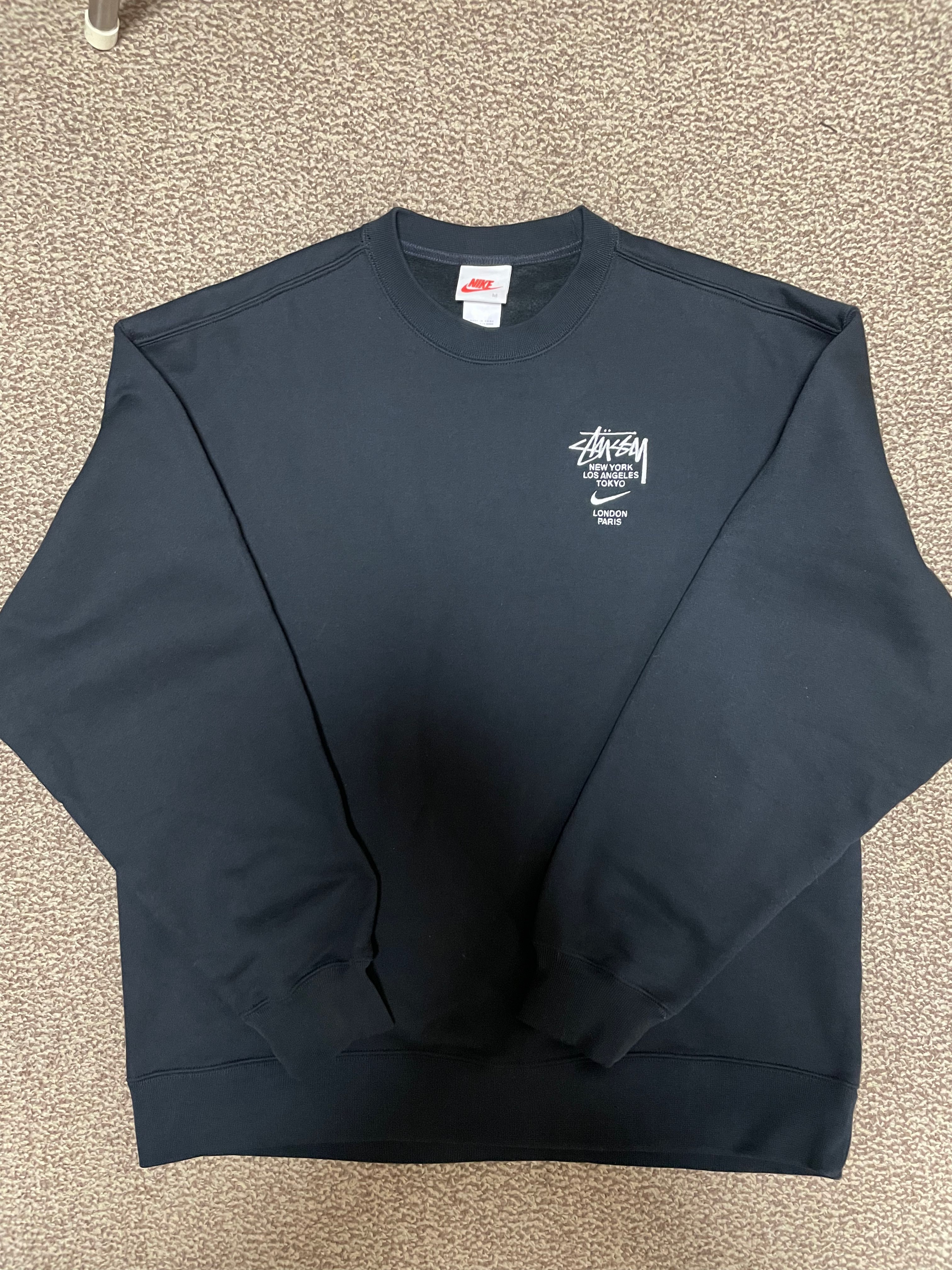 Nike x Stussy International Crewneck Sweatshirt (US Size) "Black" DC4198-010