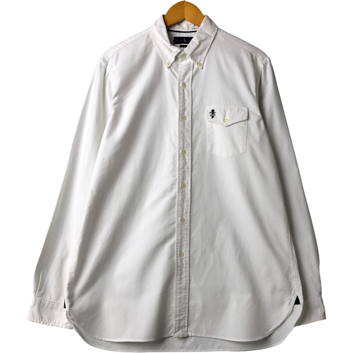古着 ラルフローレン Ralph Lauren CLASSIC FIT クラシックフィット ドクロ柄 スカル柄 長袖 ボタンダウンシャツ メンズL相当/eaa591104