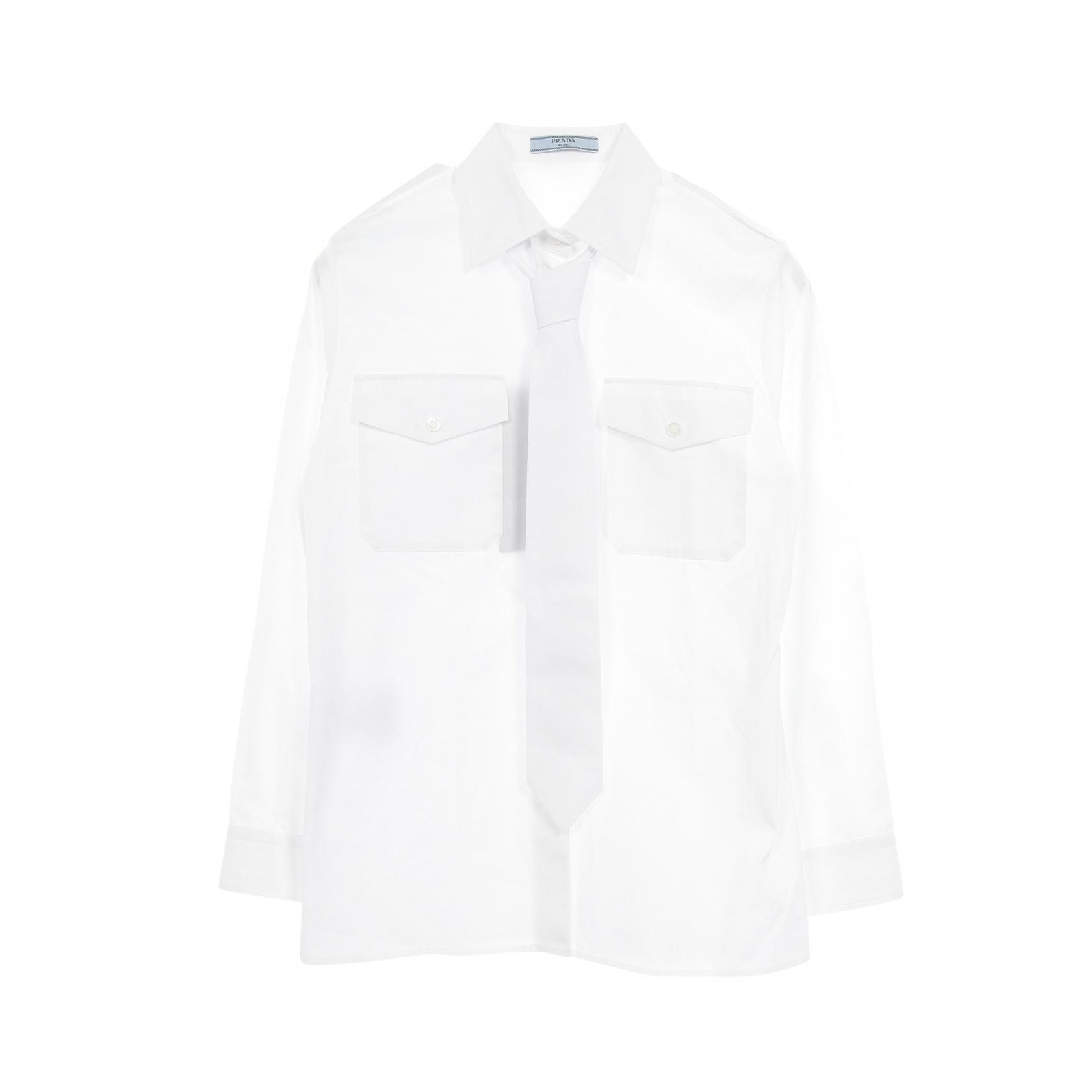 プラダ PRADA 衣料品 トップス コットン レディース ホワイト系 【中古】