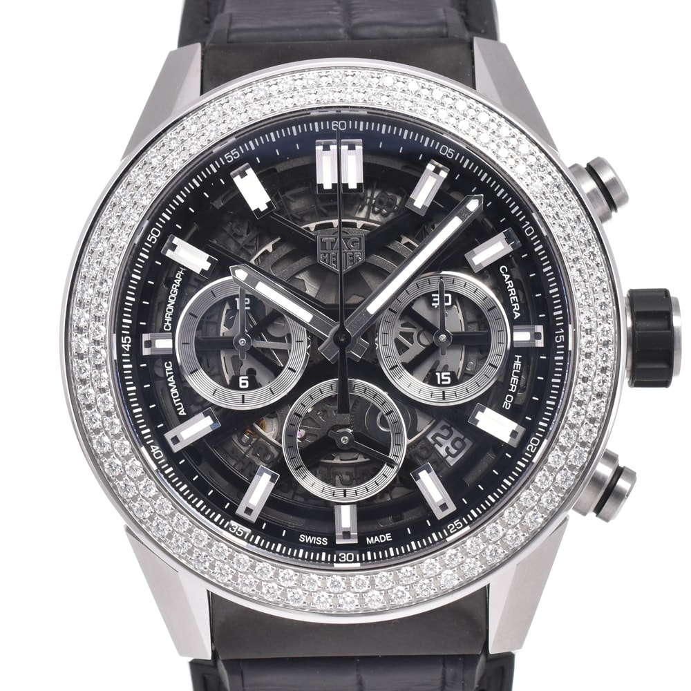 タグホイヤー TAG HEUER CBG2A12.FC6450 カレラ キャリバー ホイヤー02 ダイヤモンドベゼル 自動巻き メンズ 美品 箱・保証書 D#147241