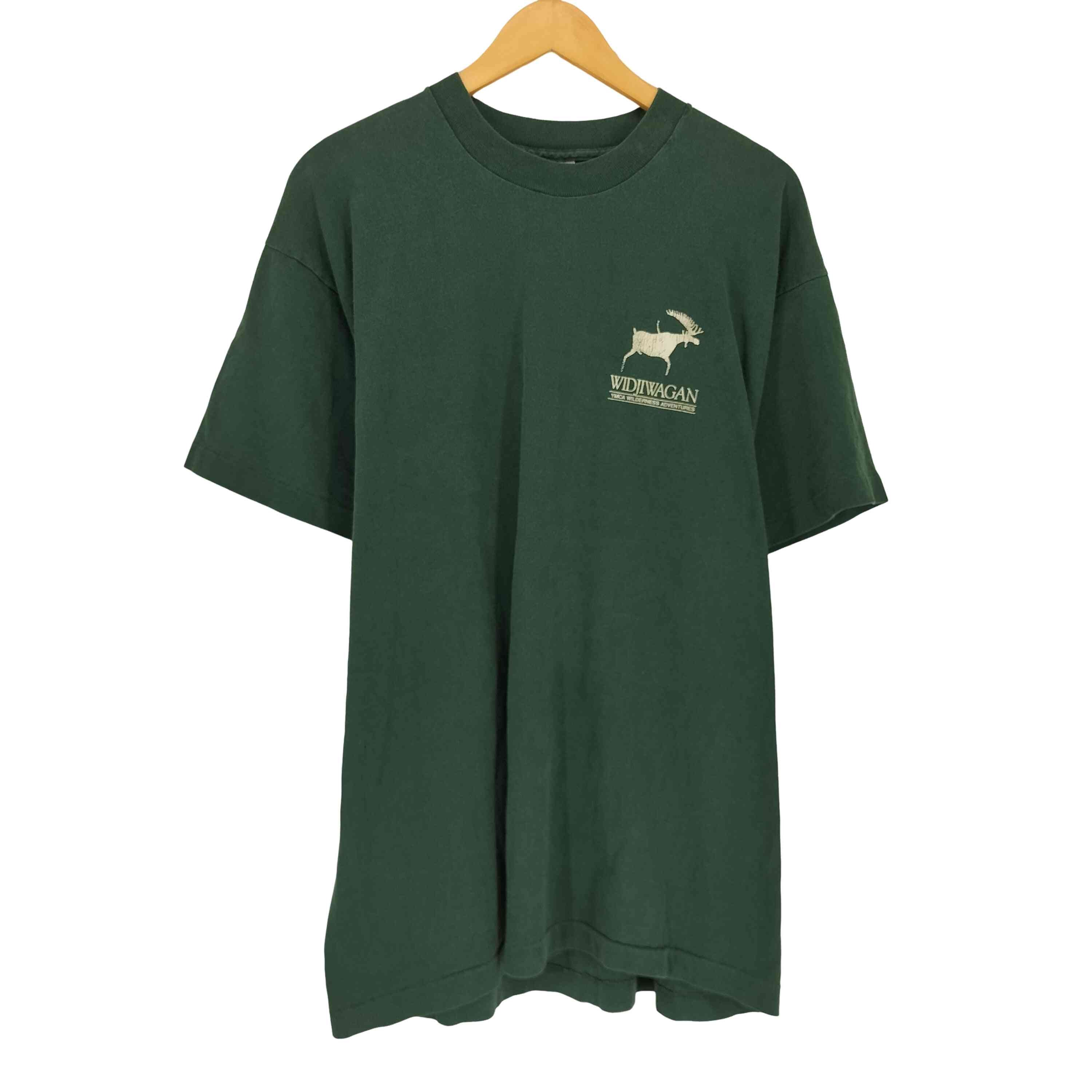 USA製 袖裾シングル WIDJIWAGAN プリントクルーネックTシャツ【1143218948388】