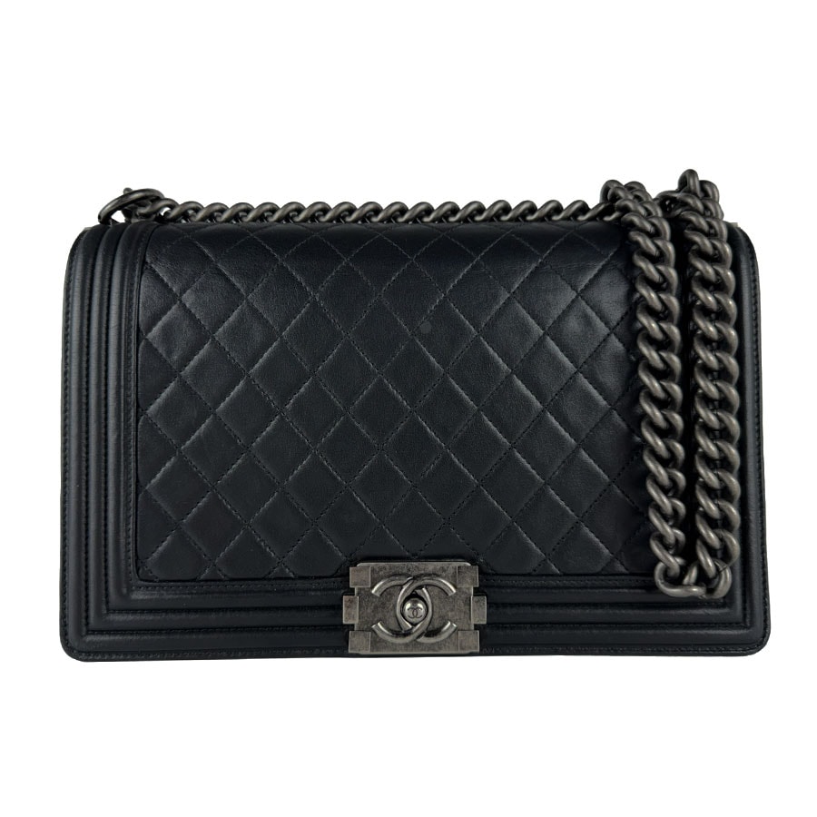 シャネル CHANEL ショルダーバッグ ボーイシャネル レザー ブラック レディース【中古】 z10843