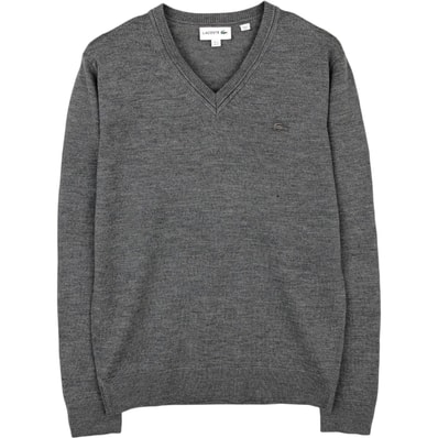 古着 ラコステ LACOSTE Vネック ウールニットセーター メンズM相当/eaa645940