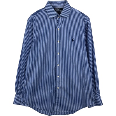 古着 ラルフローレン Ralph Lauren POLO by Ralph Lauren CUSTOM FIT DRESS SHIRT 長袖 コットンストライプシャツ メンズL相当/eaa634864