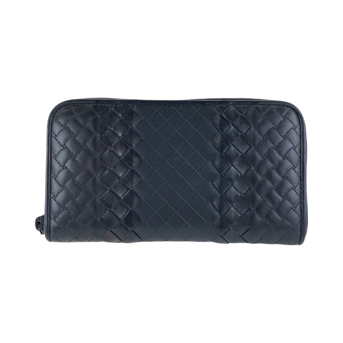 美品 BOTTEGAVENETA ボッテガヴェネタ イントレチャート ブラック 黒 レザー 長財布 ロングウォレット 602356 【中古】