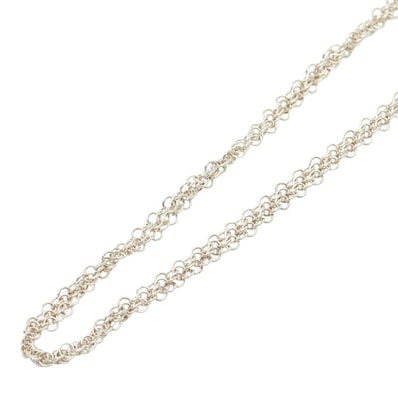 ティファニー エルサ ペレッティ メッシュ チェーン ネックレス シルバー SV925 シルバー レディース TIFFANY&Co. 【中古】