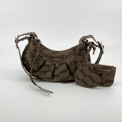 BALENCIAGA(バレンシアガ) ルカゴール BBモノグラム 671309 ショルダーバッグ ブラウン