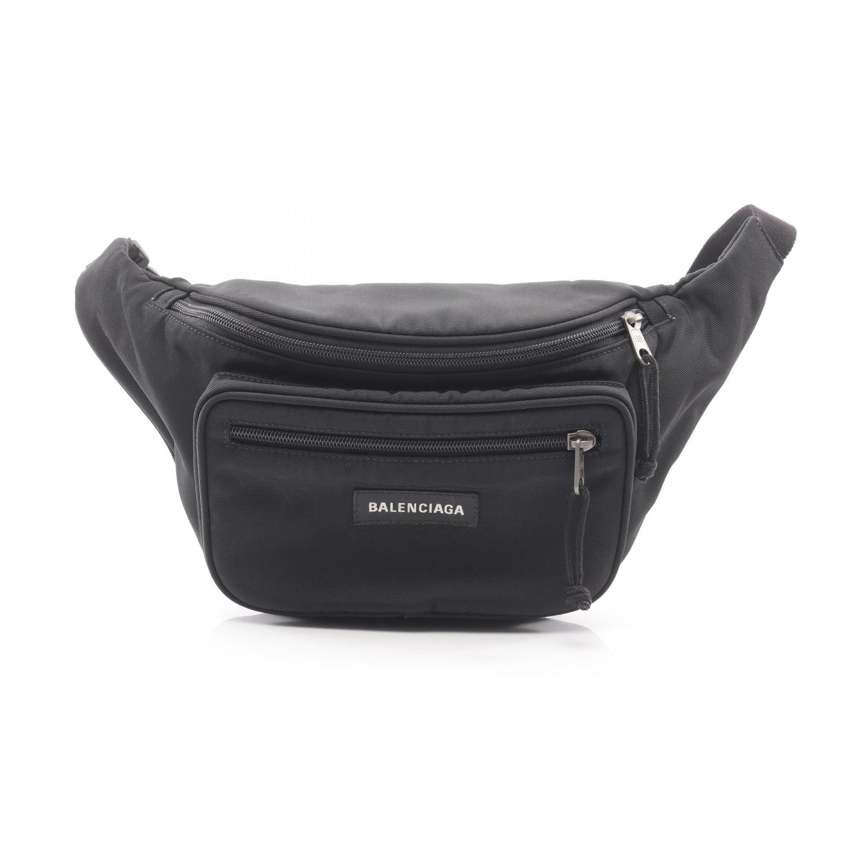 バレンシアガ BALENCIAGA エクスプローラー ベルトバッグ ウエストバッグ ボディバッグ バッグ キャンバス メンズ レディース ブラック系 【中古】