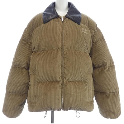 MIU MIU Corduroy/Nappa Leather Down Jacket "Brown"