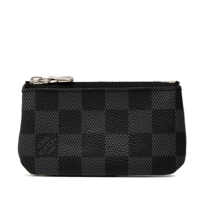 ルイ ヴィトン ダミエ グラフィット ポシェット クレ コインケース 小銭入れ N60155 ブラック PVC レザー メンズ LOUIS VUITTON 中古