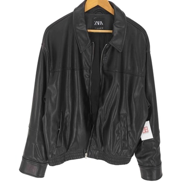 24SS ZARA フェイクレザー ボンバージャケット【1142117276707】