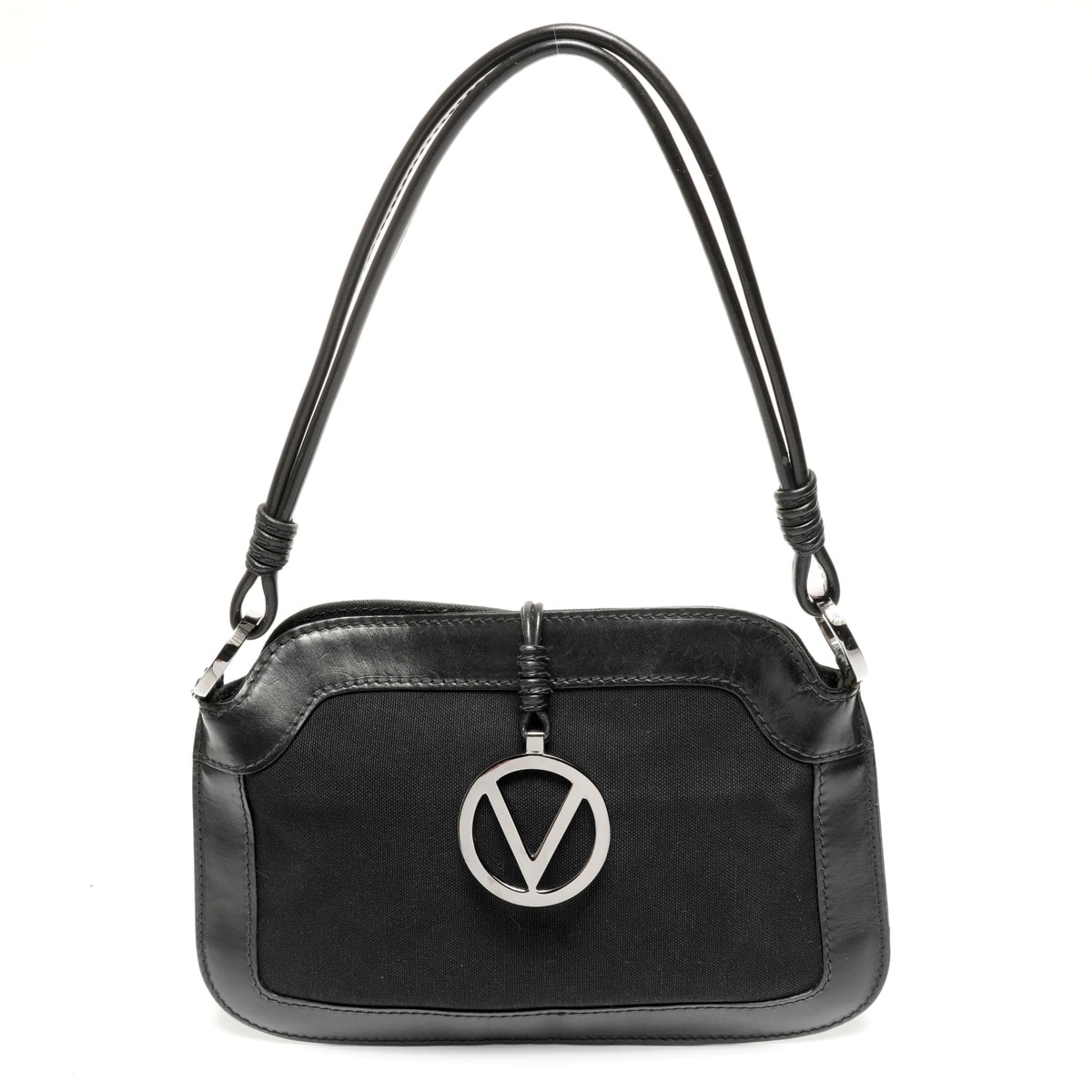 ヴァレンティノ VALENTINO キャンバス レザー ショルダーバッグ【中古】