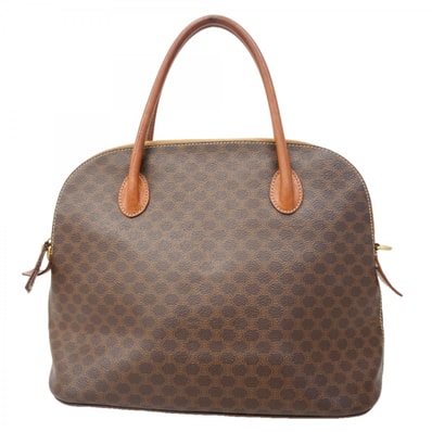 ★最終価格★SALE【6cb1557-k】セリーヌ ハンドバッグ マカダム PVC ブラウン ゴールド金具【中古】レディース