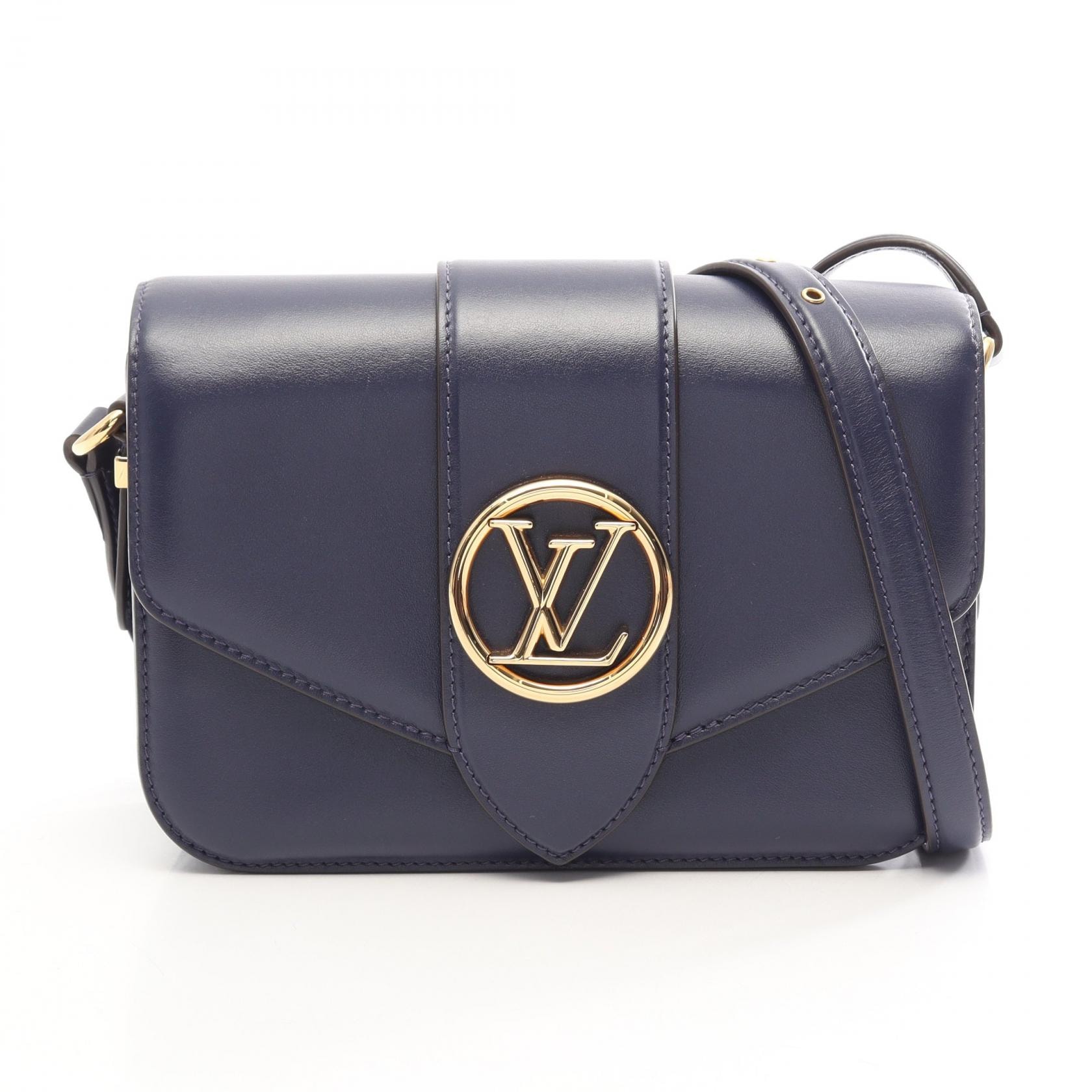 ルイ・ヴィトン LOUIS VUITTON LV PONT 9 LVポンヌフ ブルーニュイ ショルダーバッグ バッグ レザー レディース ネイビー系 M56454 【中古】