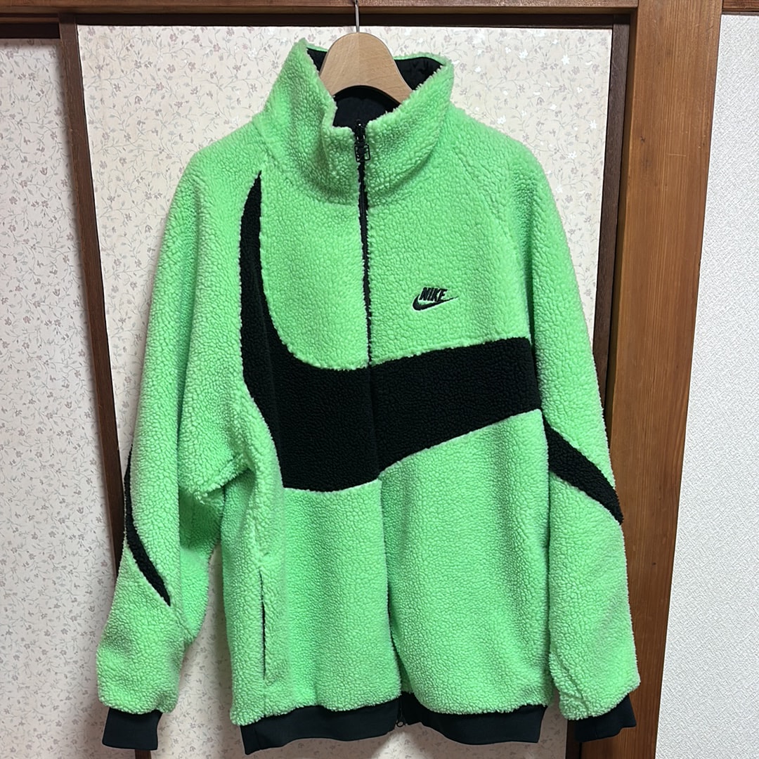 Nike Big Swoosh Reversible Boa Jacket "Illusion Green/Black"