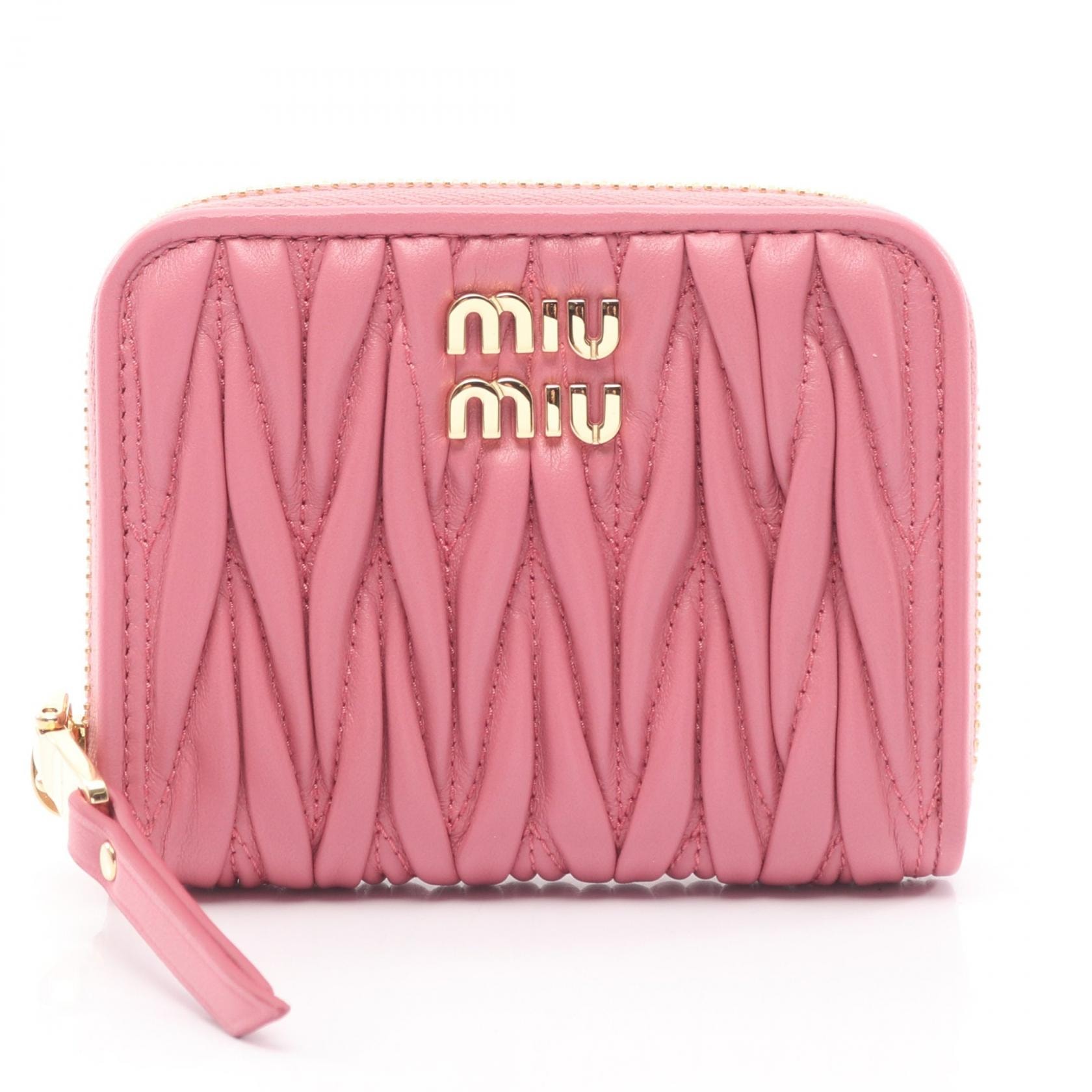 ミュウ ミュウ Miu Miu MATELASSE'MIU マテラッセ コインケース 財布 レザー レディース ピンク系 5MM268AFPPF0638 【新品】