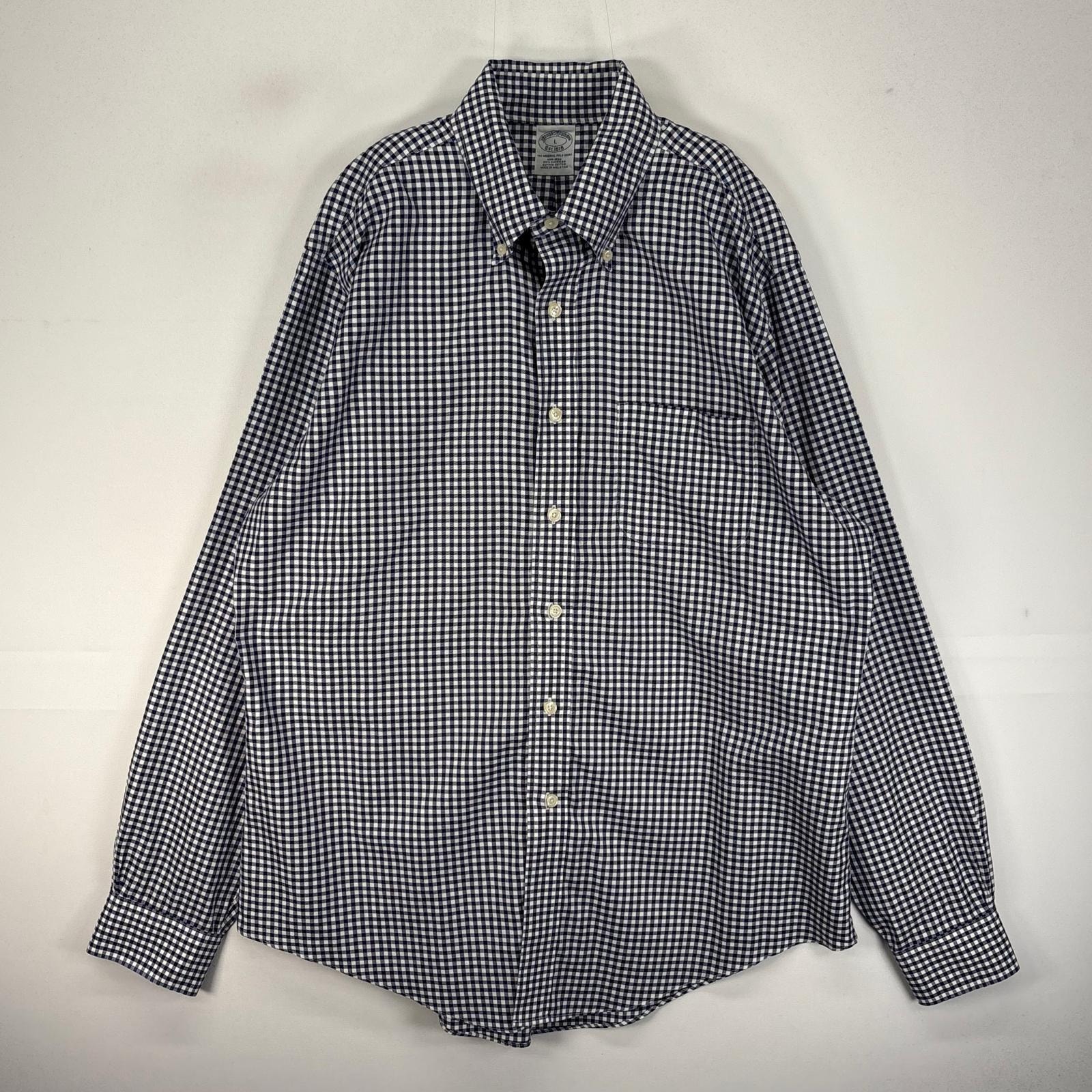 古着 ブルックスブラザーズ Brooks Brothers 長袖シャツ ボタンダウン 胸ポケット L  パープル系 チェック メンズ
