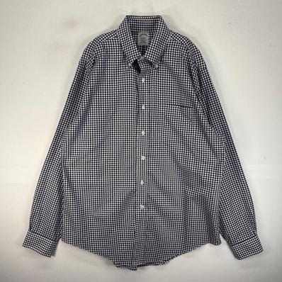 古着 ブルックスブラザーズ Brooks Brothers 長袖シャツ ボタンダウン 胸ポケット L パープル系 チェック メンズ