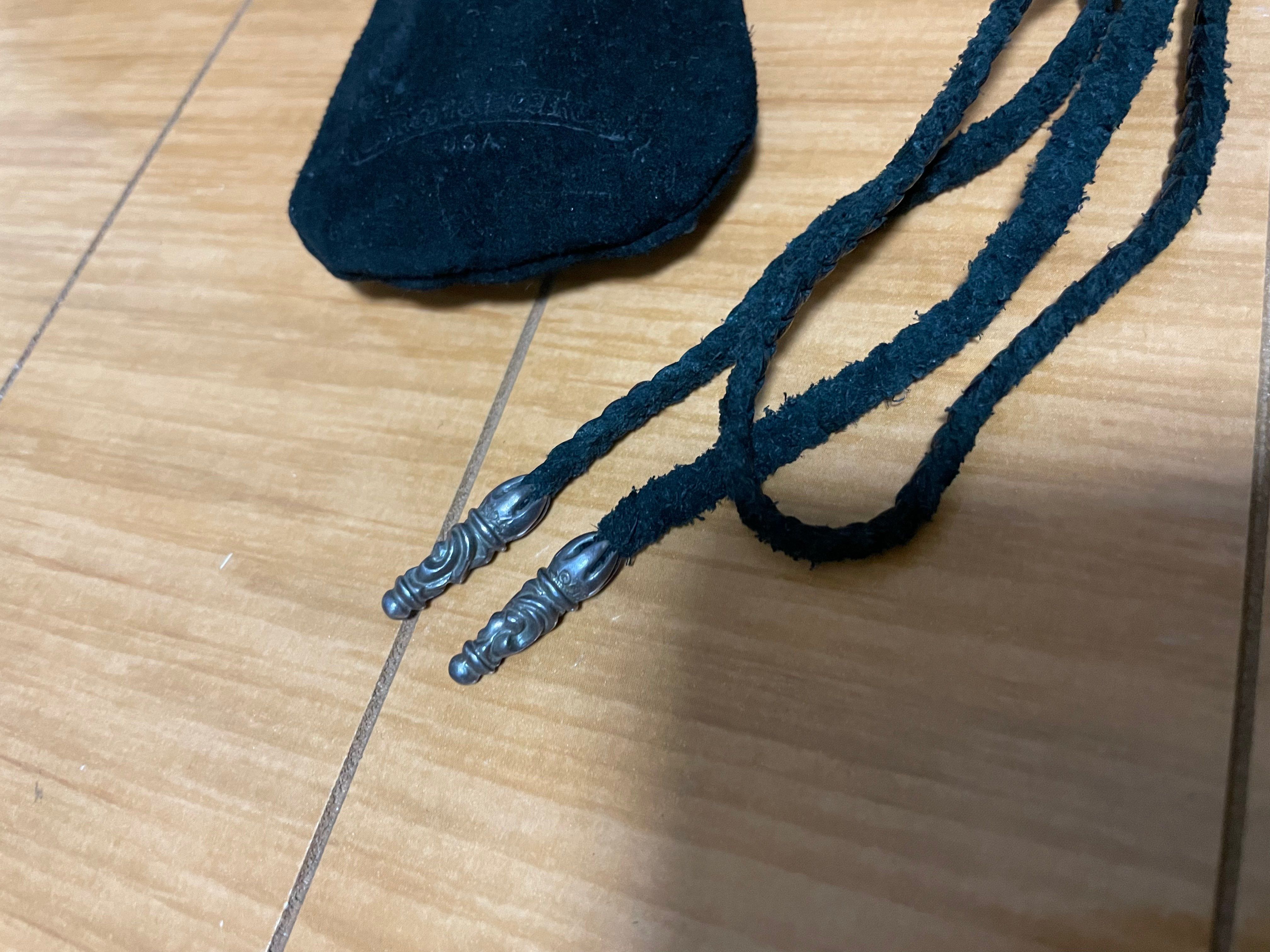 Chrome Hearts Tiny Scroll Leather Blade Chip "Silver"