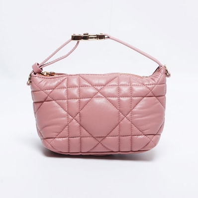 ディオール Dior カナージュ シルバー金具 スモール ノマドポーチ ハンドバッグ【中古】