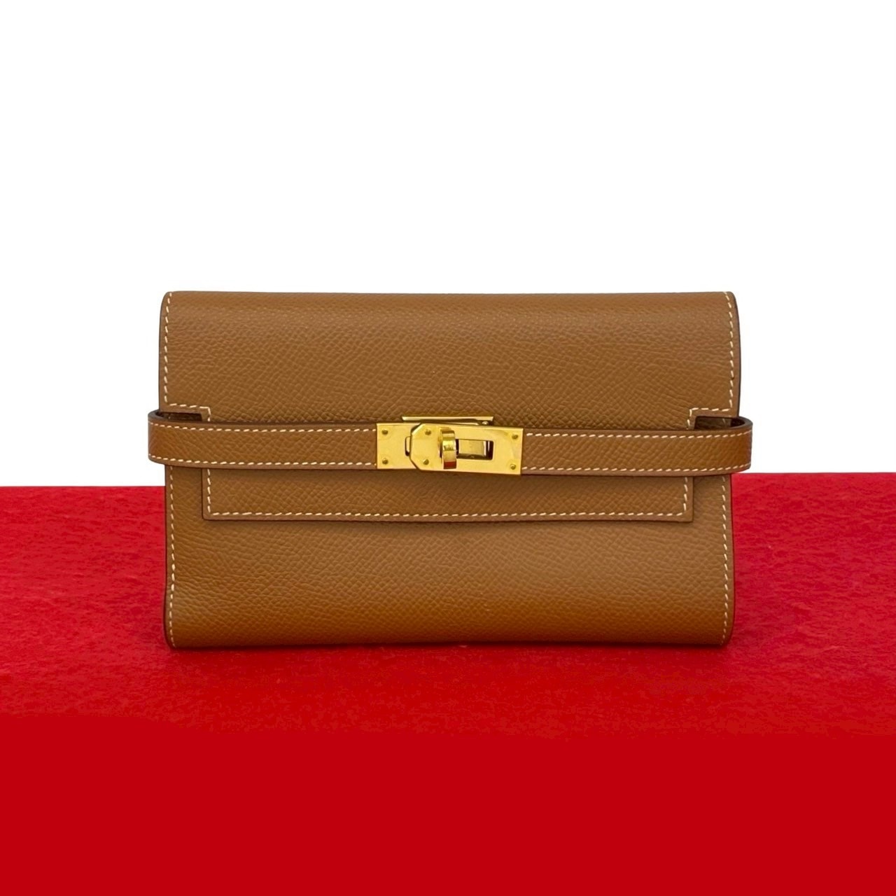 HERMES エルメス ケリーウォレット ミディアム ヴォーエプソン 三つ折り財布 ブラウン
 21623