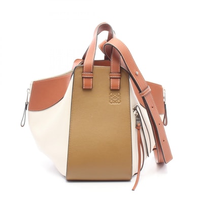 ロエベ LOEWE HAMMOCK SMALL ハンモック スモール 2WAY ハンドバッグ バッグ レザー レディース ホワイト系 / ブラウン系 【中古】